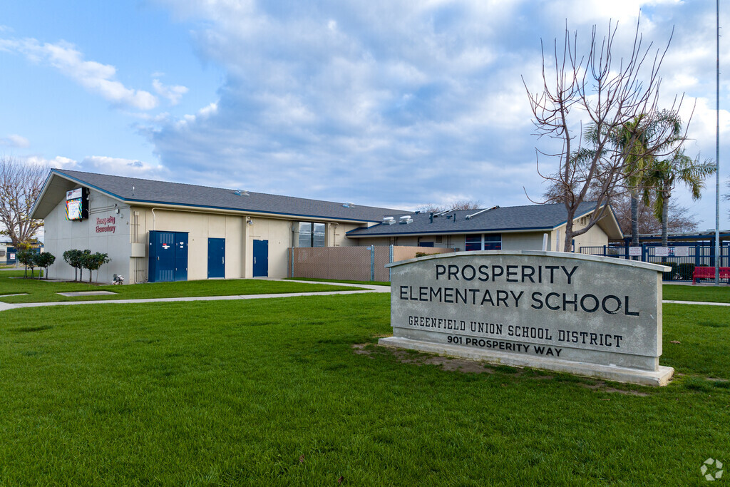 The sign at Prosperity Elementary welcomes students and staff as they enter the school.