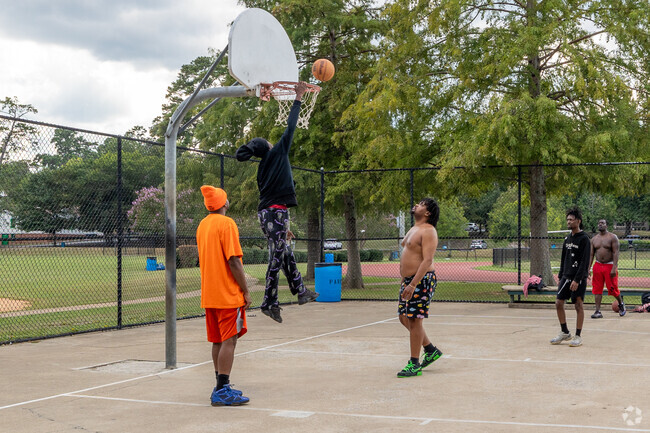 There is always time for a friendly game of basketball with good friends.