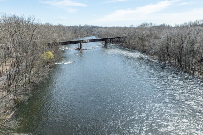 The Lehigh River makes its way through the valley down to West Catasauqua.