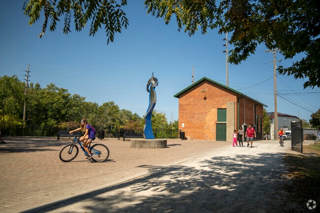 Powerhouse Park in Goshen offers green space along the Millrace Canal Trail.