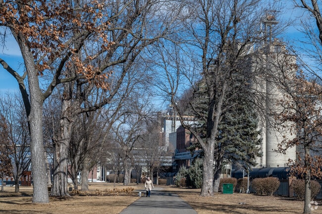 Residents enjoy taking a stroll through Levee Park.