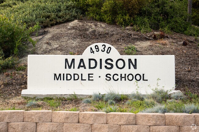 The original sign in front of Madison Middle School in Oceanside.
