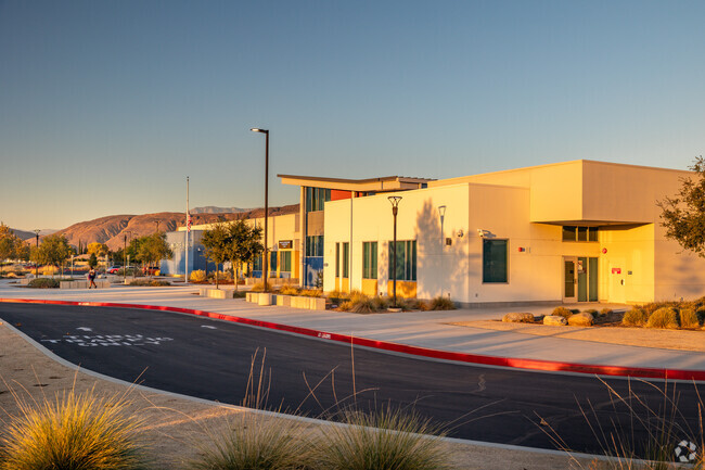 A golden hour view of Monte Vista Middle School in San Jacinto.