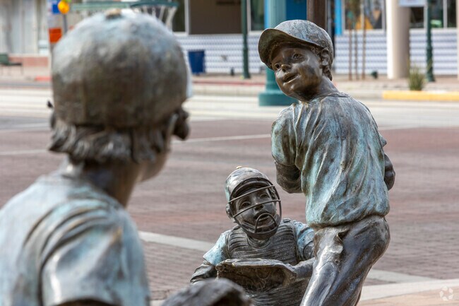 Temple and the surrounding area is known for its public art and statues.