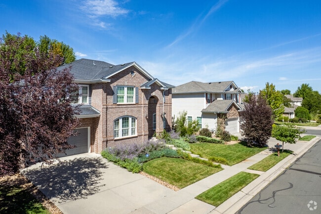 Contemporary homes with brick detailing in Highland Park, Broomfield, Colorado.