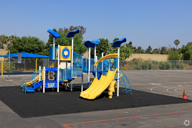 Newcomb Academy has a colorful playground facility.