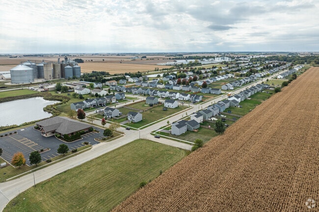 Residential blocks border farmland on Waterman’s western edge.