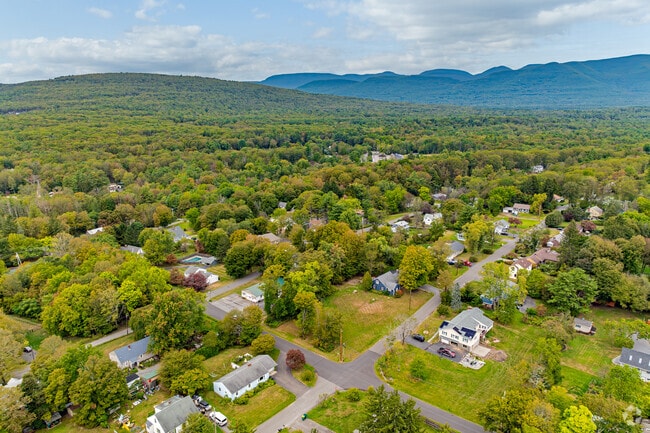 Tree-lined streets in West Hurley bring new life to the town's properties.