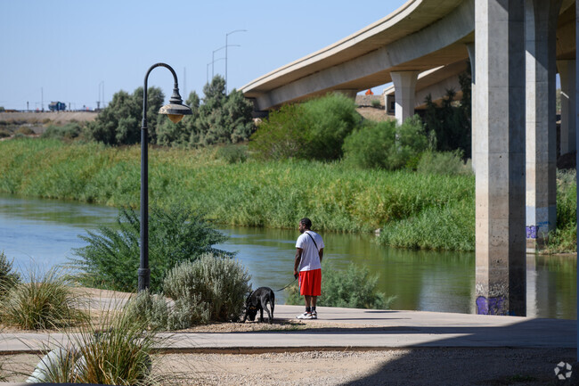 The Colorado River is minutes away from Cielo Verde, with parks and entertainment options.