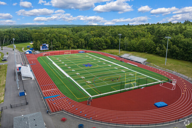 Aerial view of the sports field at Mount Ararat High School.