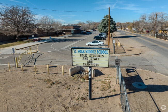 Front sign of Polk Middle School.