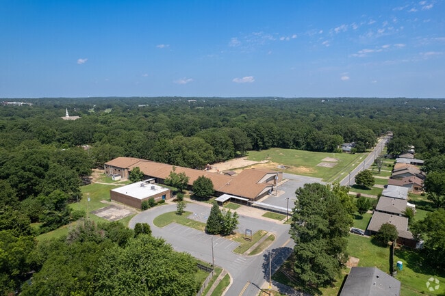 An aerial view of Sherwood Elementary School.