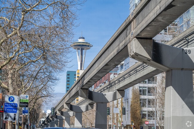 The Space Needle can be viewed from nearly all parts of Belltown.