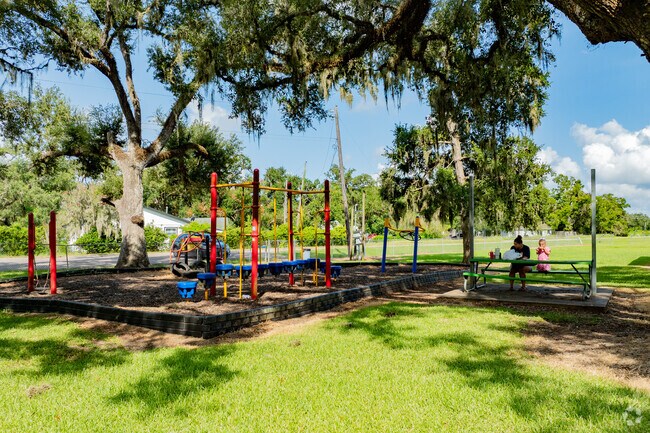 Enjoy a variety of picnic tables and open green space at Wilson City Park in Brazoria.