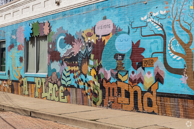 Residents enjoy beautiful art painted throughout the neighborhood of Crafton.