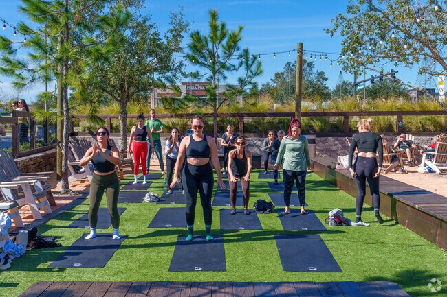 Carve Studio hosts a yoga session at the local Homegrown in Horizon West Market.