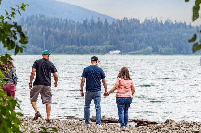 Visitors can enjoy a nice waterfront view and a walk on the beach at July Creek Picnic Area.