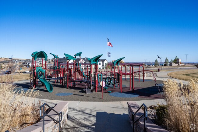The playground at Maverick Mesa Park in Candelas, Arvada, Colorado.