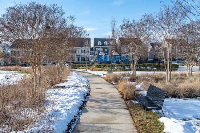Take a walk around the path at Maple Lawn Park in Fulton.