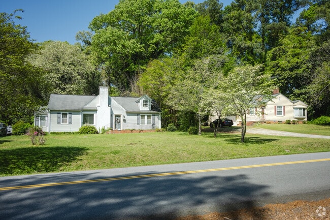 Most single-story homes sit on smaller plots of land in the area.