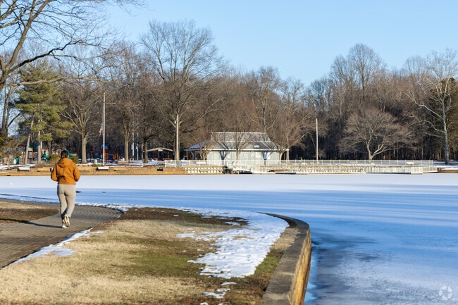 Head over to Allen Pond Park near Amber Meadows and enjoy the paved trails around the pond.