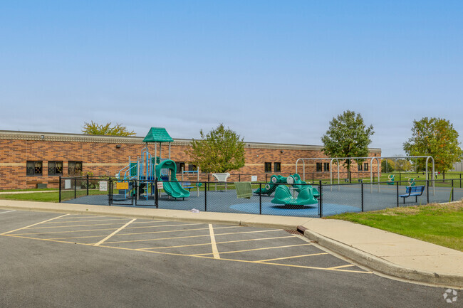 The playground at South Prairie Elementary has great recess options for all grades in Sycamore.