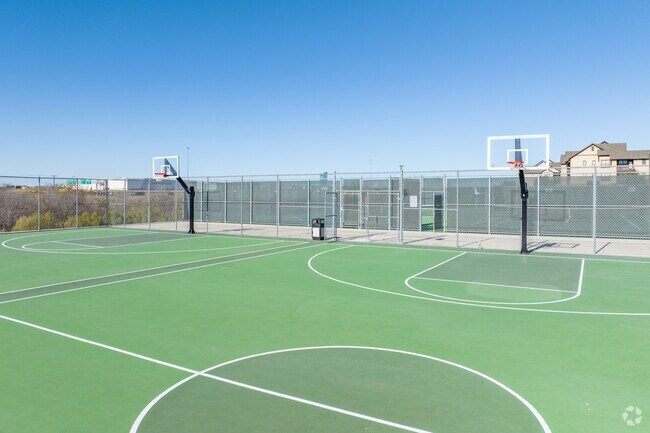 Basketball courts at Vista Ridge Middle School invite Acadia Park's future stars.