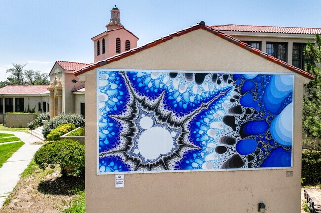 Fractal mural on Monte Vista Elementary School.