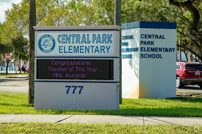 Central Park Elementary School is a short drive from the Plantation Acres neighborhood.