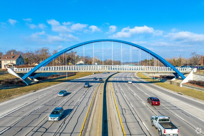 The Rider Way Bridge connects Ingersoll Park to Roosevelt High School.