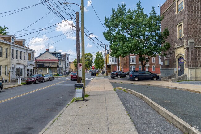 Large sidewalks make walking to Harrison-Morton Middle School safe and secure in Allentown.