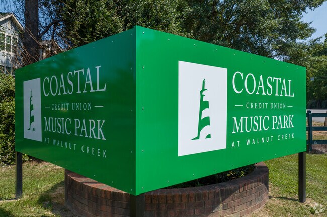 Coastal Credit Union Music Park is located in the Walnut Creek neighborhood.