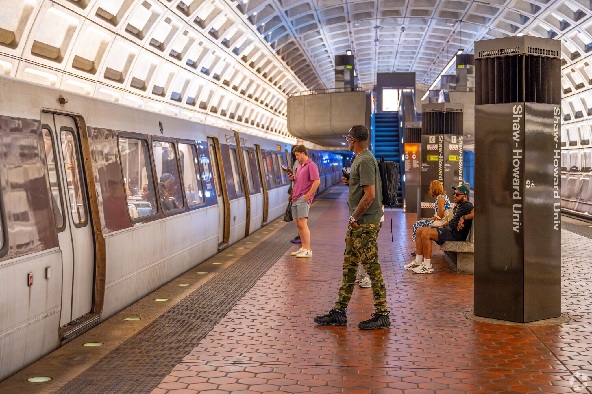 The Shaw-Howard Metro stop serves Logan Circle with green line trains.