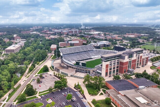 Spartan Stadium in East Lansing is home of the MSU Spartans, near Greencroft Park.