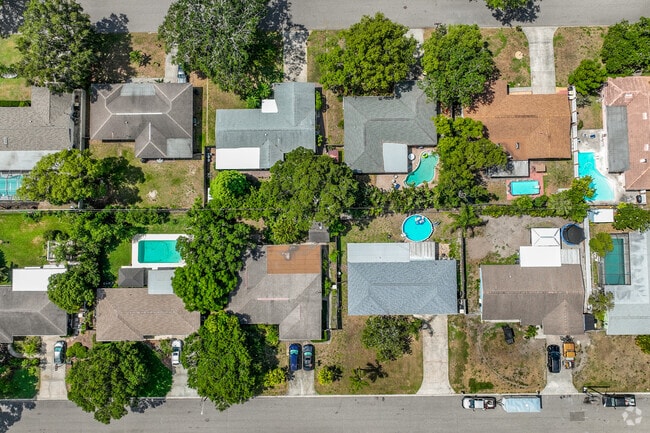 Plumb Oaks neighbors can enjoy backyards and pools during the day.