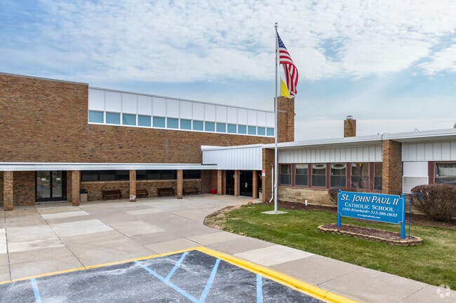 John Paul II Catholic School, entrance.