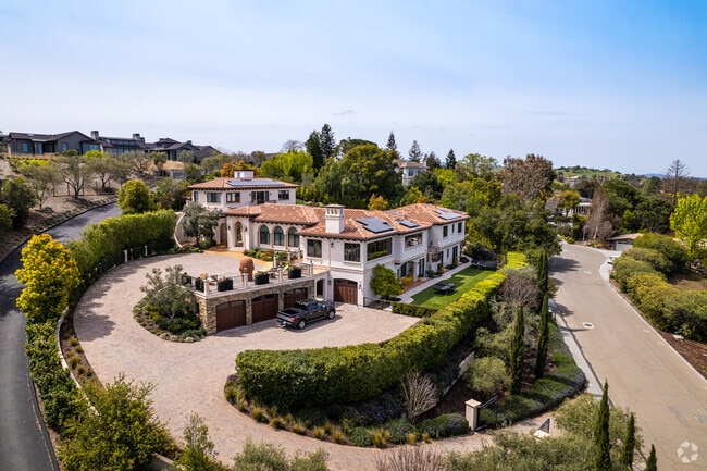 Larger homes sit on the outskirts of the Barron Park neighborhood.