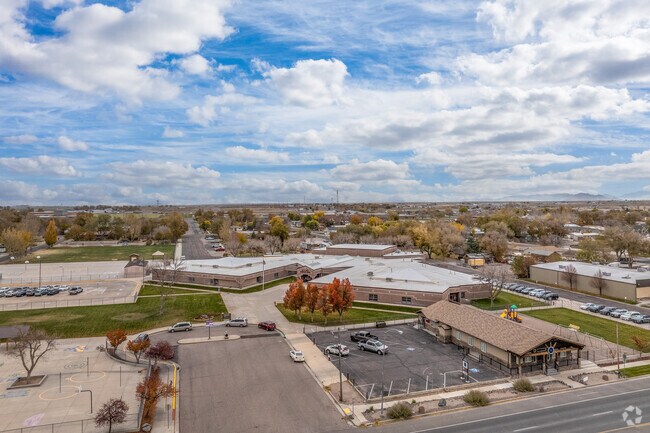 Delta North School offers a sprawling campus when viewed from above.