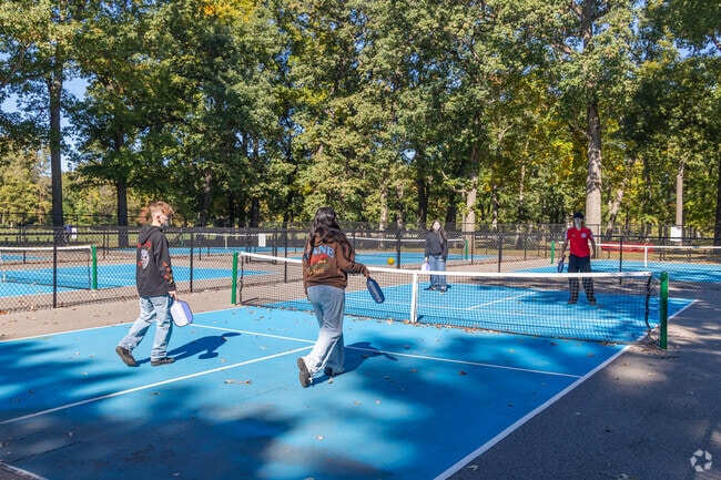Studebaker Park has great courts for a pickleball game just minutes away from River Creek.