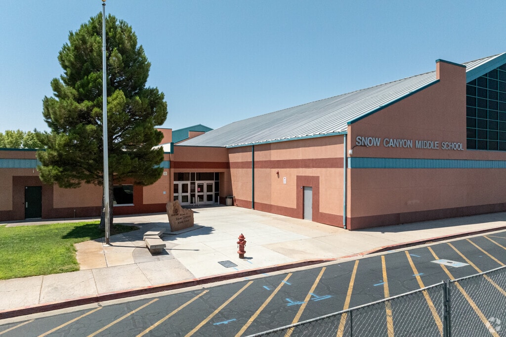 The Warrior mascot represents the Snow Canyon Middle School.