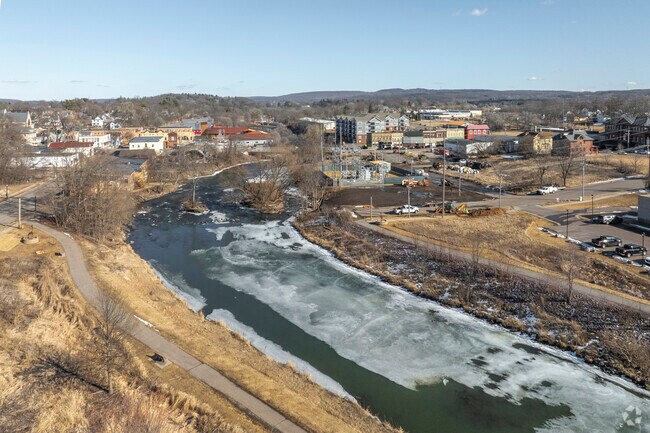 Riverwalk Park in Baraboo has several dog waste stations along its path.