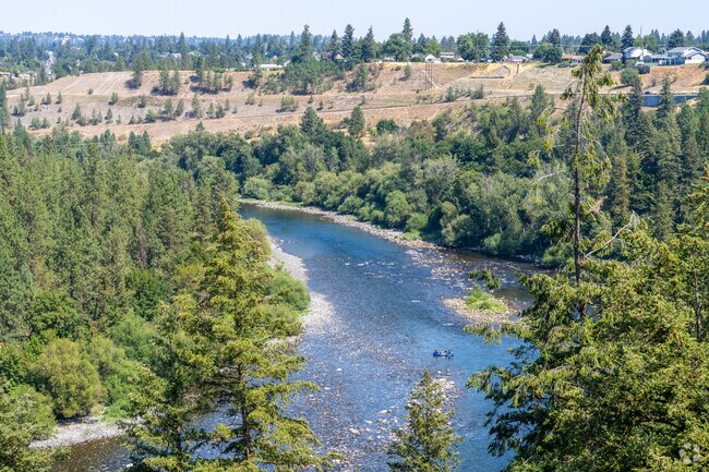 Locals like to float along the Spokane river in West Spokane.