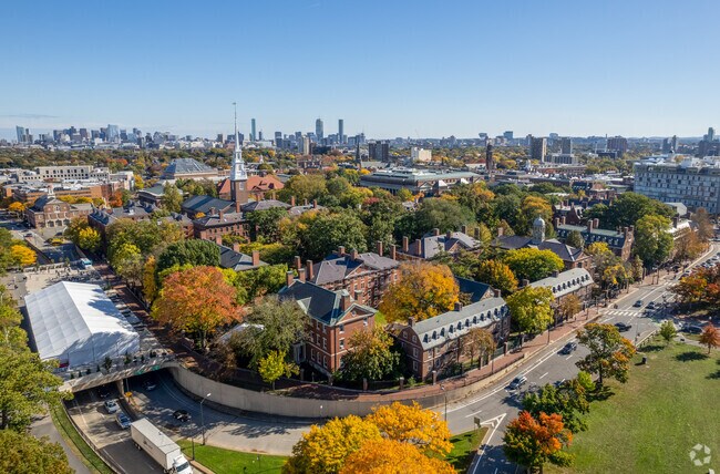 Just outside of Brookline lies the prestigious Harvard University.