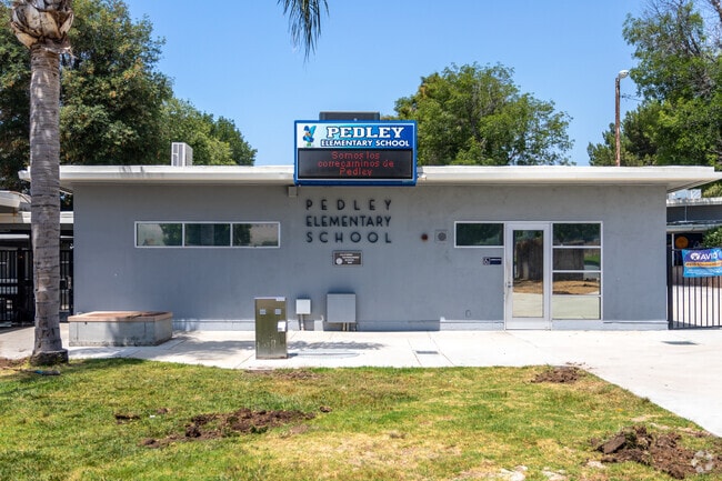 Step into Pedley Elementary School through its inviting entrance.