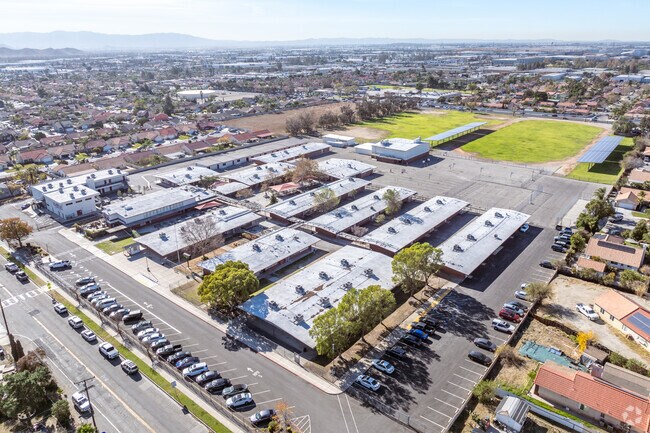 Sequoia Middle School offers a sprawling campus when viewed from above.