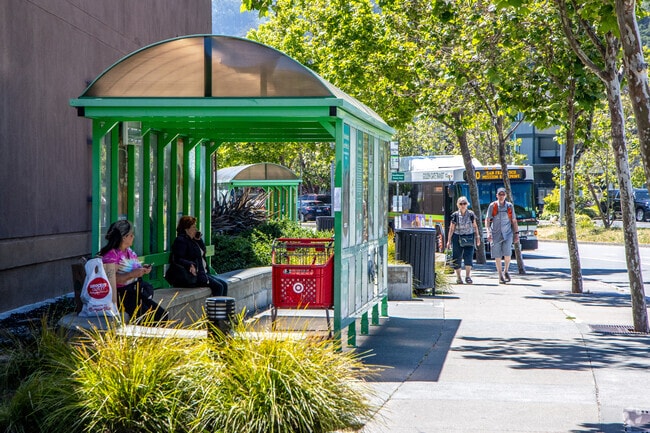 A few bus stops in Marin City connect locals to the rest of the Bay Area.