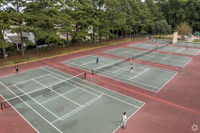 The tennis courts are nearly always crowded at Red Wing Park in the Dam Neck neighborhood.