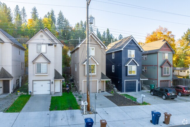 Homes in the Peaceful Valley neighborhood are tucked in close to one another.