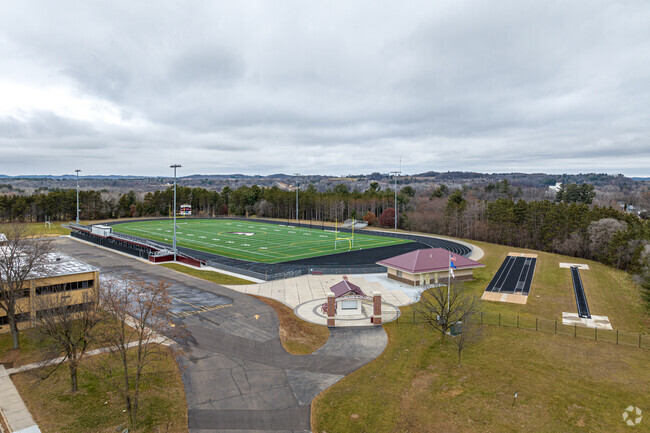 Menomonie High School hosts events for multiple sports at their athletics stadium.