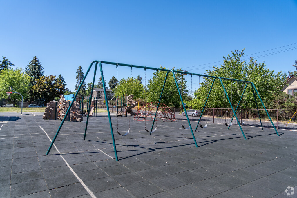 Amity Creek Elementary School has a large playground for students to enjoy in Bend, Oregon.